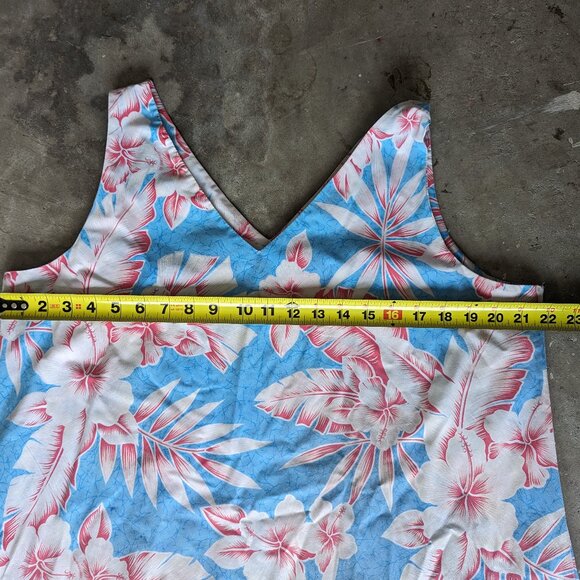 Vintage Hawaiian Dress Size Large Sleeveless Made In Hawaii All Over Print - Picture 10 of 11